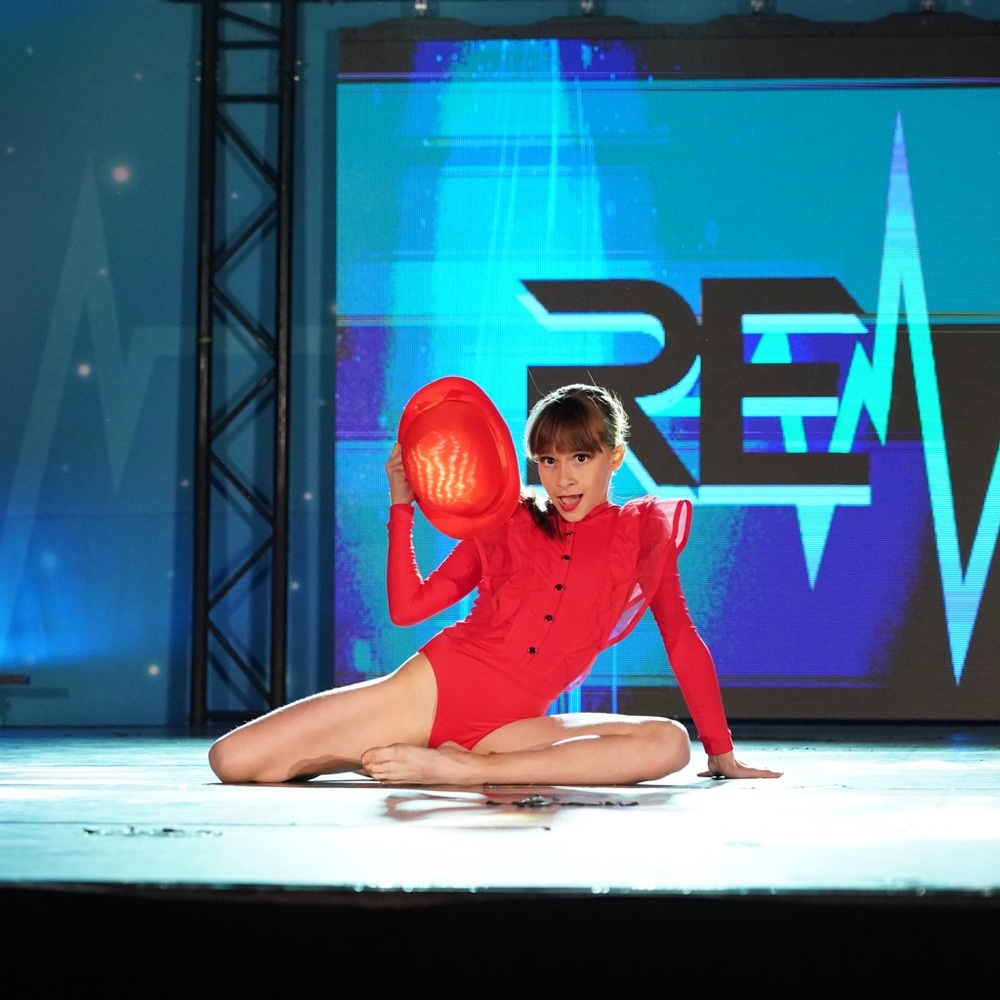 CUSTOM DANCE Solo Costume Red Leo Size 8/9 “I Gotcha”